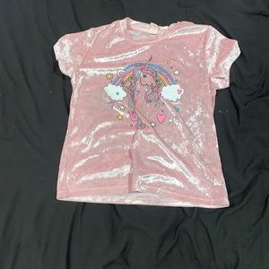 Pink velvet unicorn shirt